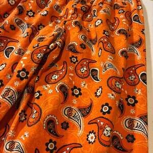 OSU college Orange and Black Paisley Cotton Fabric